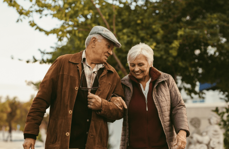 older couple taking a walk 