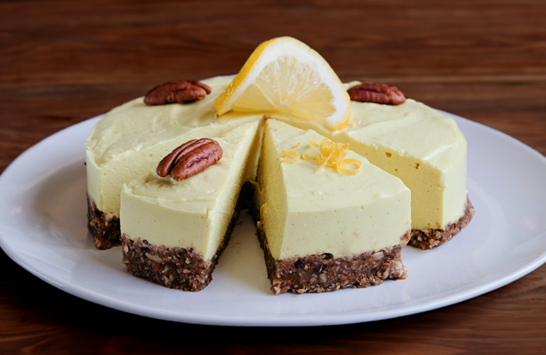 Three Nut Lemon Cheese-Less Cheesecake